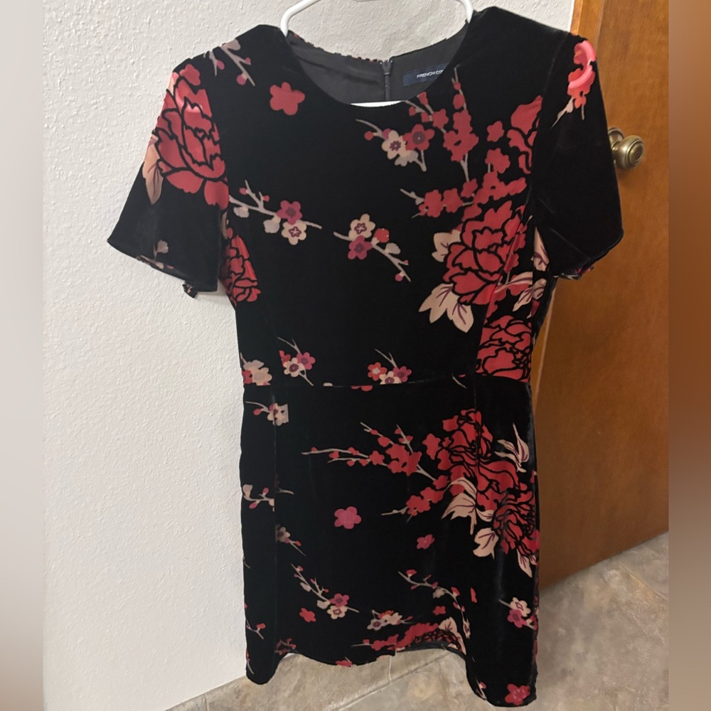 French Connection Black and Pink Sheath Mini Dress